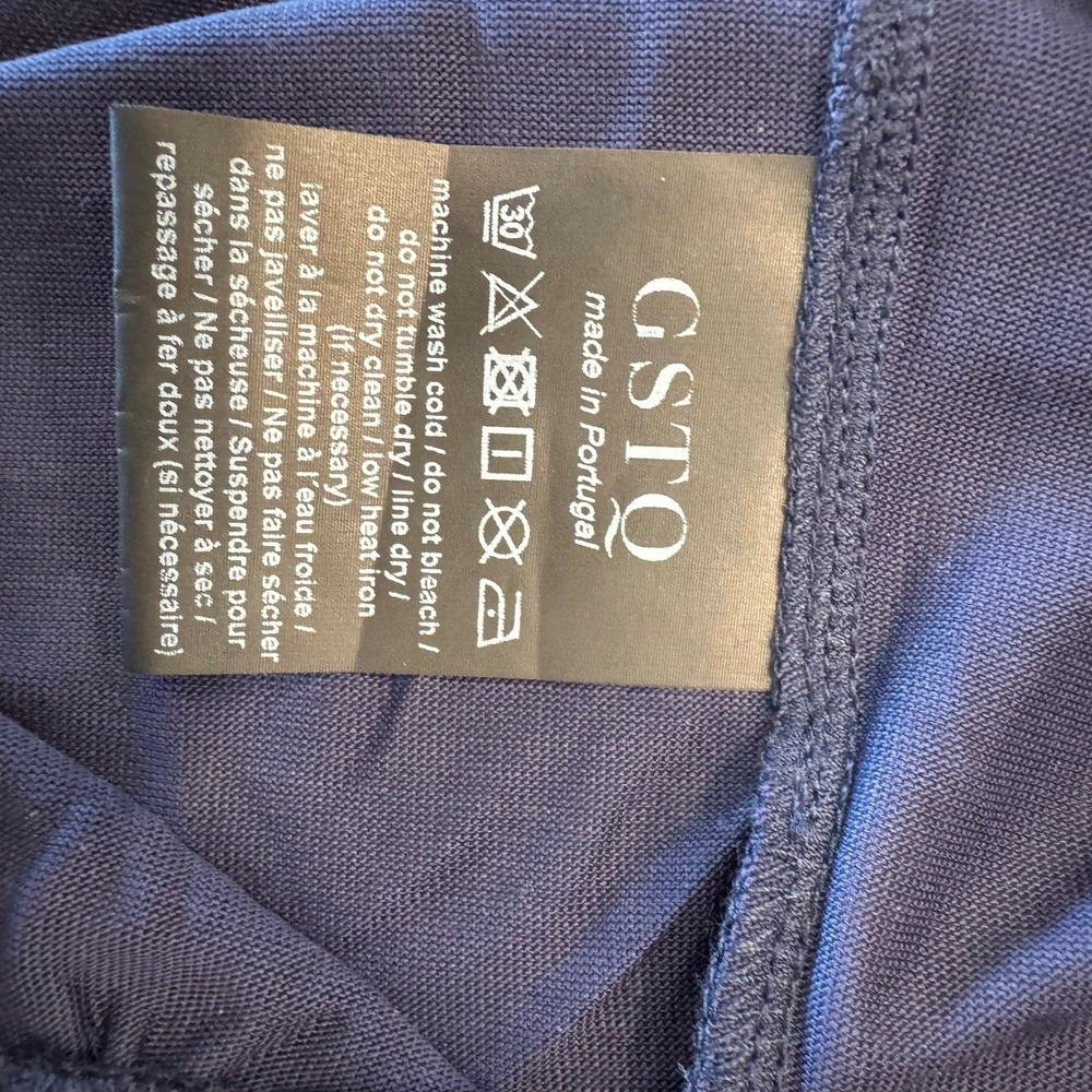 GSTQ Midnight Blue Drawstring Crop Top XL Lyocell TOP-00094 Made in Portugal - Picture 7 of 9